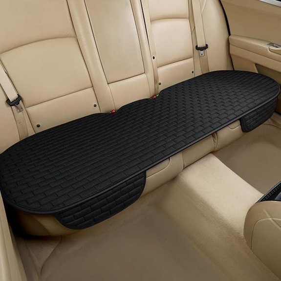 Black Rear Car Seat Cover with Storage Pocket