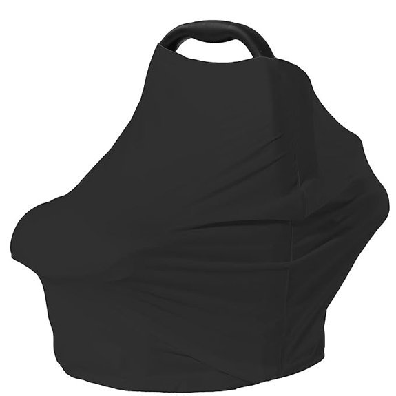 Car Seat Canopy Cover for Babies (Black Print)