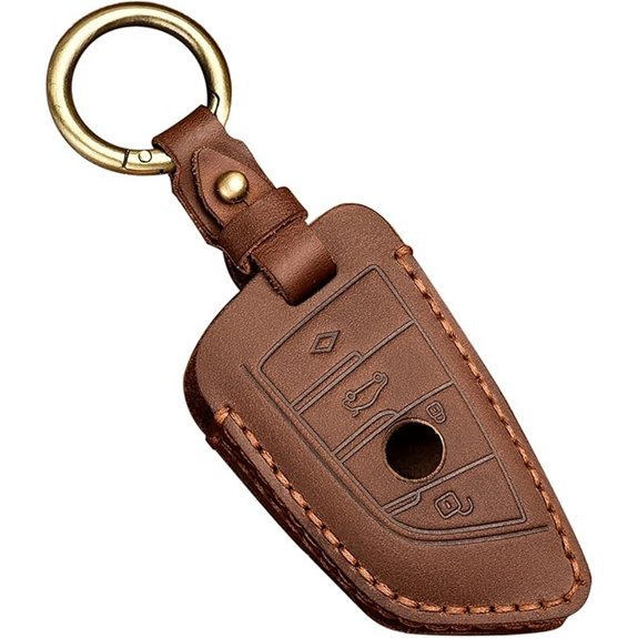 OLLEN Leather Key Fob Cover for BMW