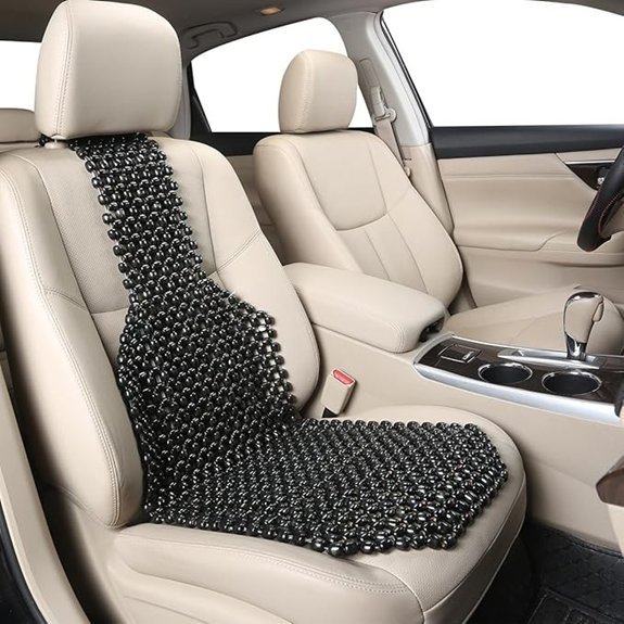 Breathable Wood Beaded Car Seat Cushion (Black)