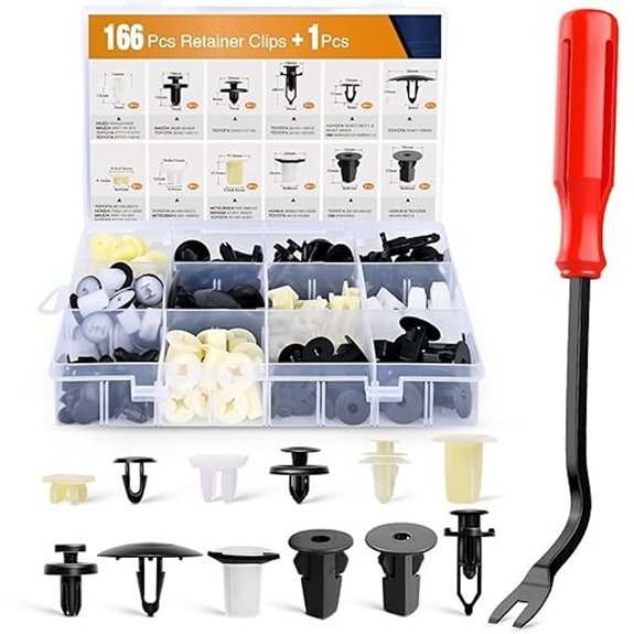GOOACC 166-Piece Car Retainer Clips & Grommets Kit