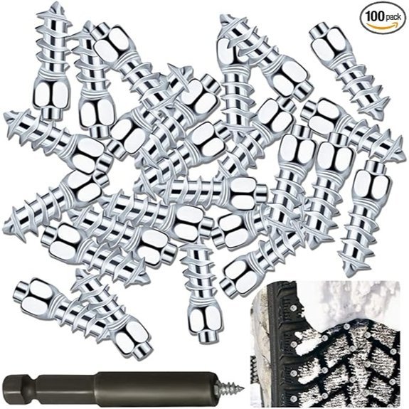 AUCELI 12mm Carbide Tire Studs with Installation Tool