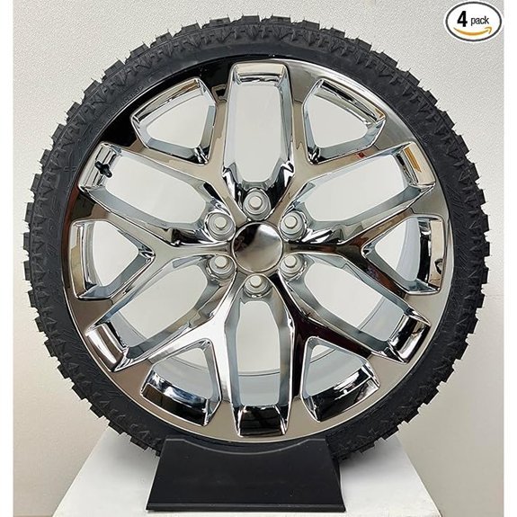 24 Chrome Snowflake Replica Wheels with Tires