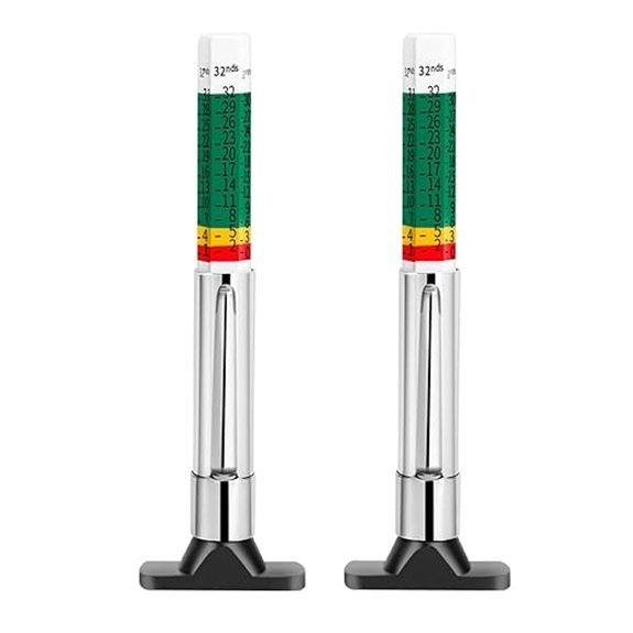 Tire Tread Depth Gauge Color Coded (Pack of 2)
