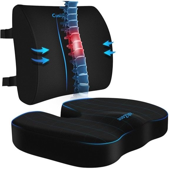 CushZone Ergonomic Seat Cushion & Lumbar Support Pillow