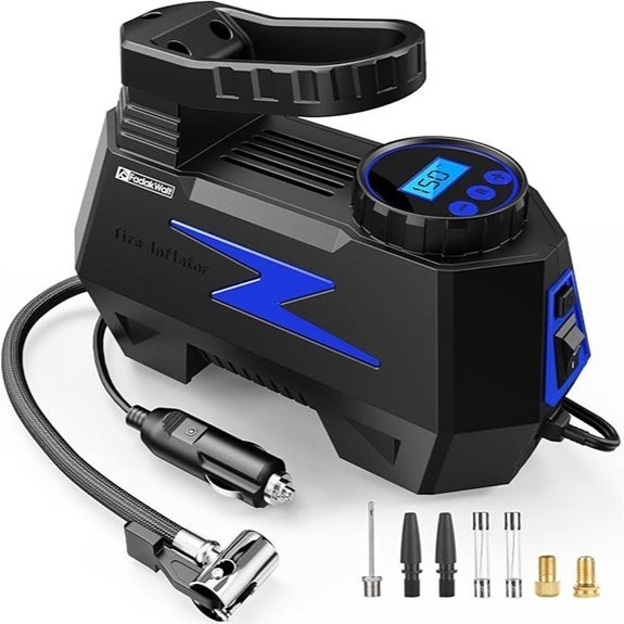 FADAKWALT Portable Tire Inflator Air Compressor (Blue)