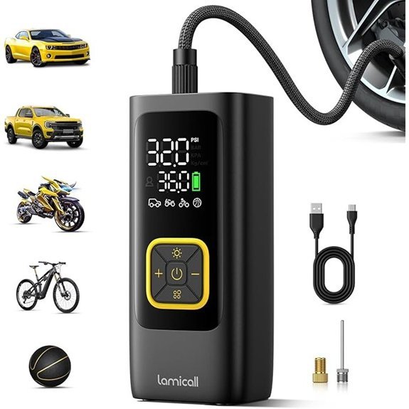 Lamicall Portable Tire Inflator Air Compressor for Cars