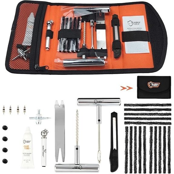 Professional 25-Piece Tire Repair Kit with Oxford Bag