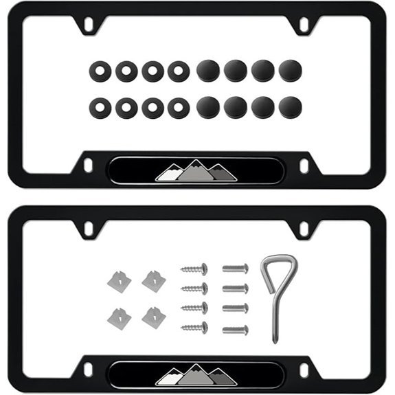 2 Pack Tri-Color Aluminum License Plate Frame