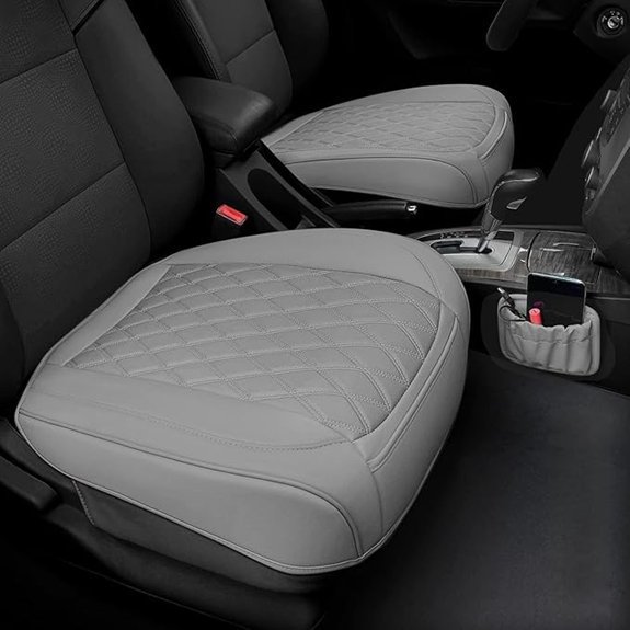 2 Pack PU Leather Car Seat Covers with Storage