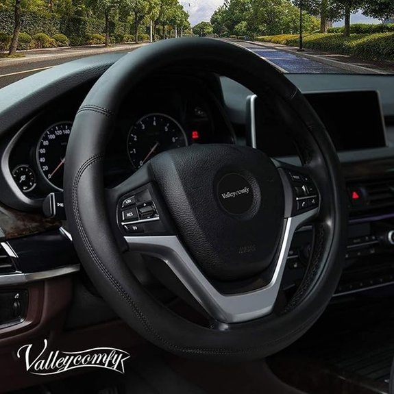 Valleycomfy Microfiber Leather Steering Wheel Cover (15)
