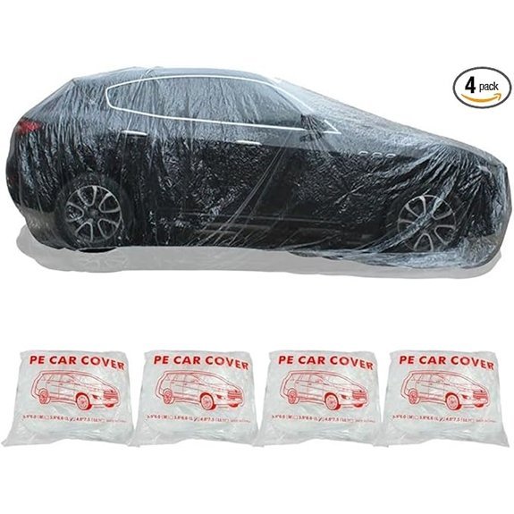 Disposable Clear Plastic Car Cover with Elastic Band
