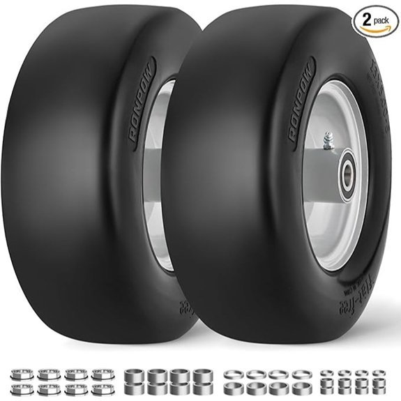 RONPOW Flat Free Lawn Mower Tire and Wheel (2-Pack)