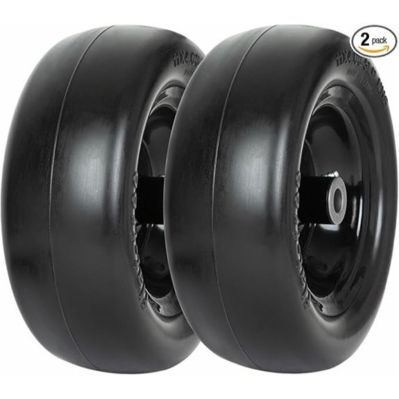 2 Pack Flat Free Lawn Mower Tire and Wheel Assembly