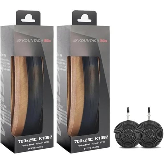 2 Pack Road Bike Folding Tires with Tubes