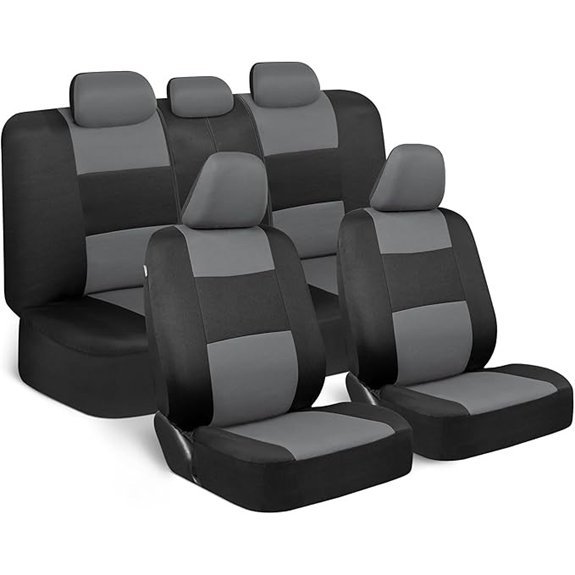 BDK PolyPro Car Seat Covers Full Set (Gray/Black)