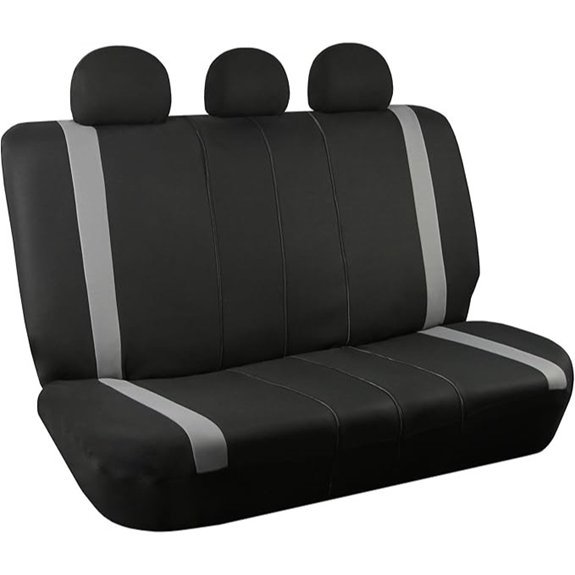 FH Group Gray Cloth Car Back Seat Cover