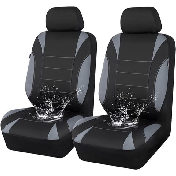 CAR PASS Waterproof Front Car Seat Covers (Gray)