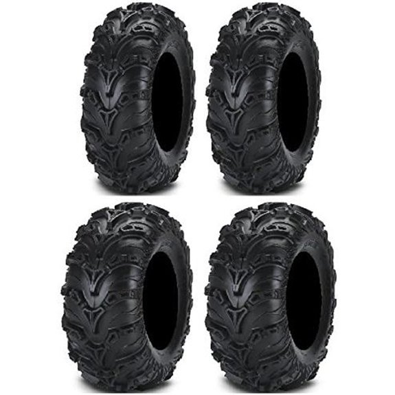 Full set of ITP Mud Lite II (6ply) 25x8-12 and 25x10-12 ATV Tires (4)