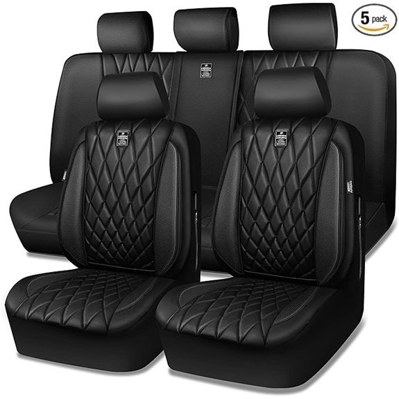 CAR PASS Luxury Faux Leather Seat Covers Full Set