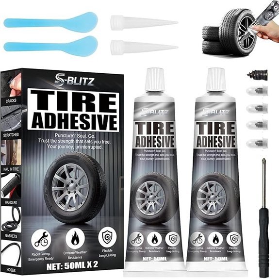 Tire Repair Nail Kit with Black Sealant Glue