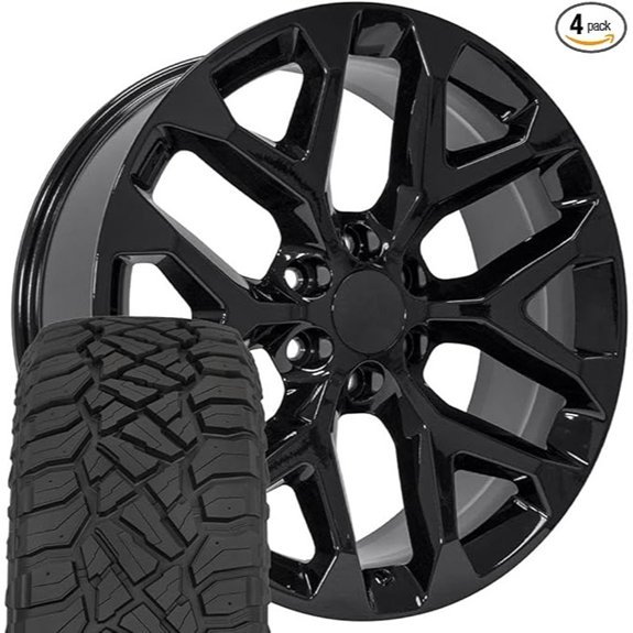 OE Wheels CV98B 22x9 Snowflake Wheels Set of 4