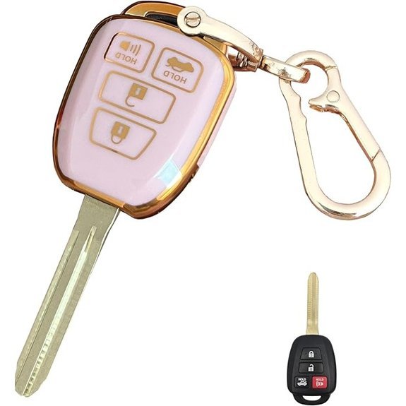 Toyota Key Fob Cover with Keychain (Pink)
