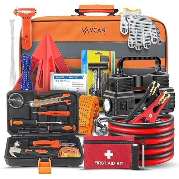 Car Emergency Kit with Portable Air Compressor