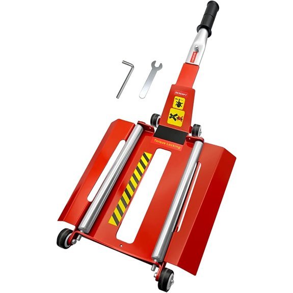Portable Tire Jack Tool with Roller Plate and Ramp