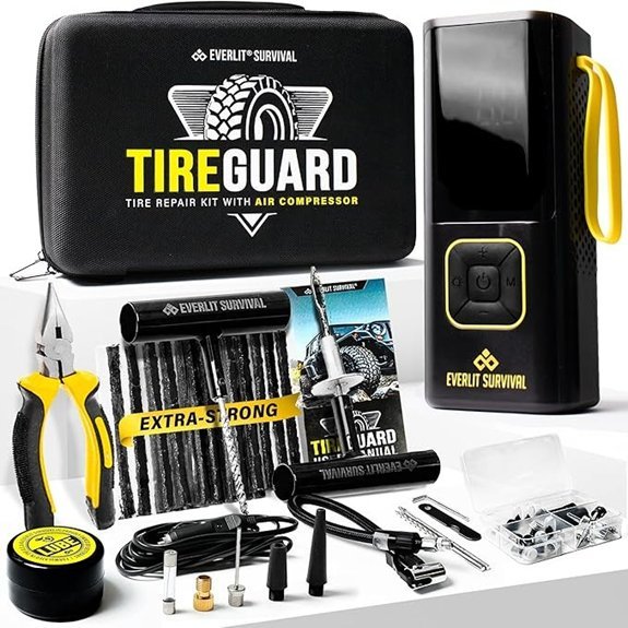 EVERLIT Tire Repair Kit with Portable Air Compressor