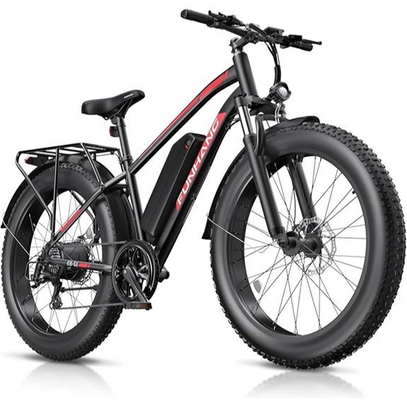 Funhang 1000W Peak Electric Mountain Bike 26 Fat Tire