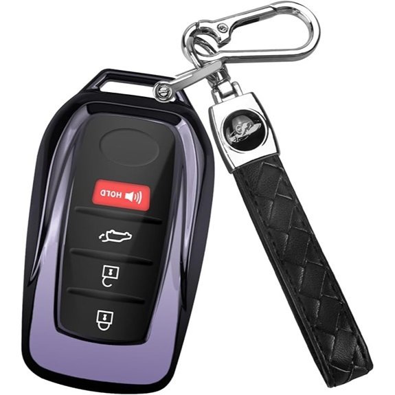 QBUC Toyota Key Fob Cover with Keychain (Purple)