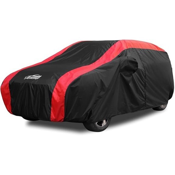 SUV Waterproof Car Cover with Red Stripe Design