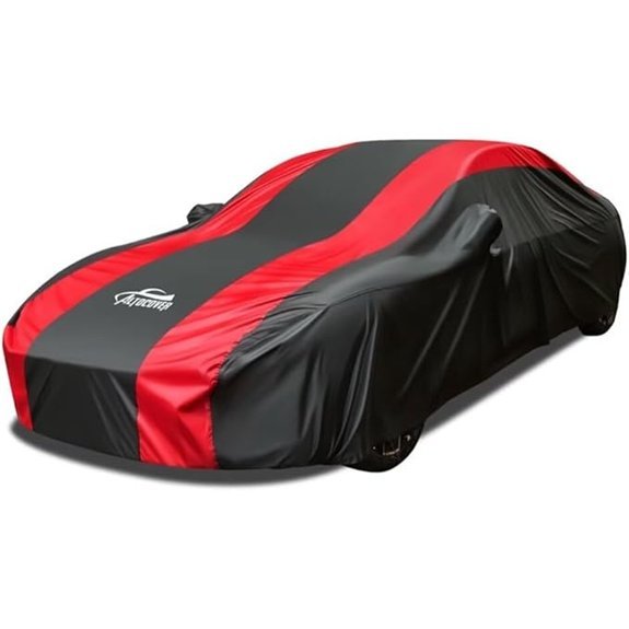Waterproof All-Weather Car Cover with Red Stripe