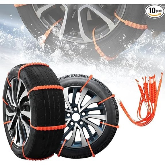 Reusable Snow Tire Chains - 10-Pack Emergency Zip Ties