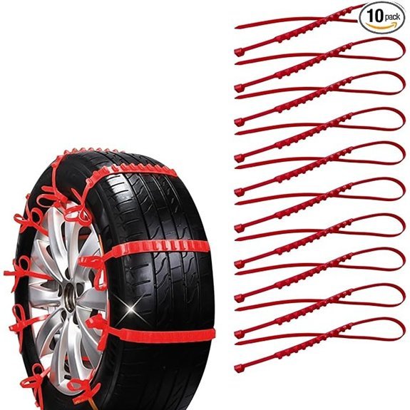 10PCS Reusable Tire Zip Ties for Snow Chains