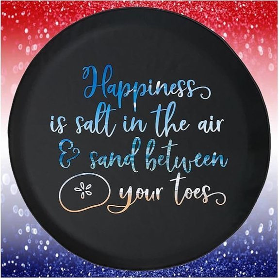 Salty Air Salt Water Black 28 Inch Car Tire Cover