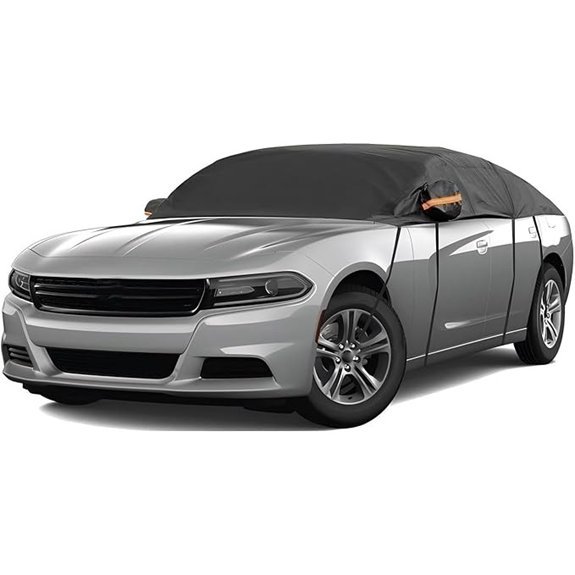 Shakas Half Car Cover for Sedans (Black)