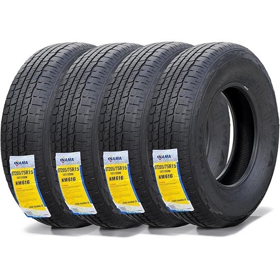 NAMA Set of 4 ST Trailer Tires 205/75R15
