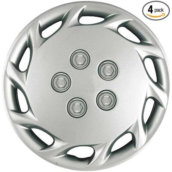 CCI IWCB877-14S 14 Inch Clip On Silver Finish Hubcaps - Pack of 4