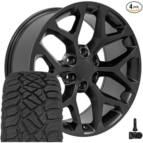 OE Wheels CV98B 20-Inch Silverado 1500 Rims/Tires Set