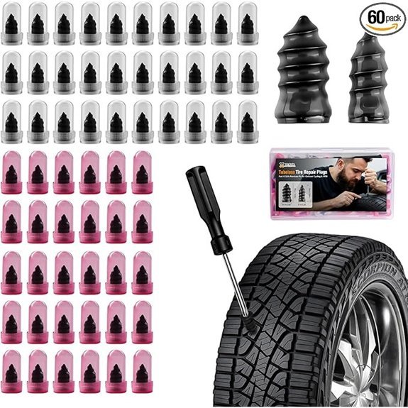 60 PCS Screw-Type Tire Plug Repair Kit
