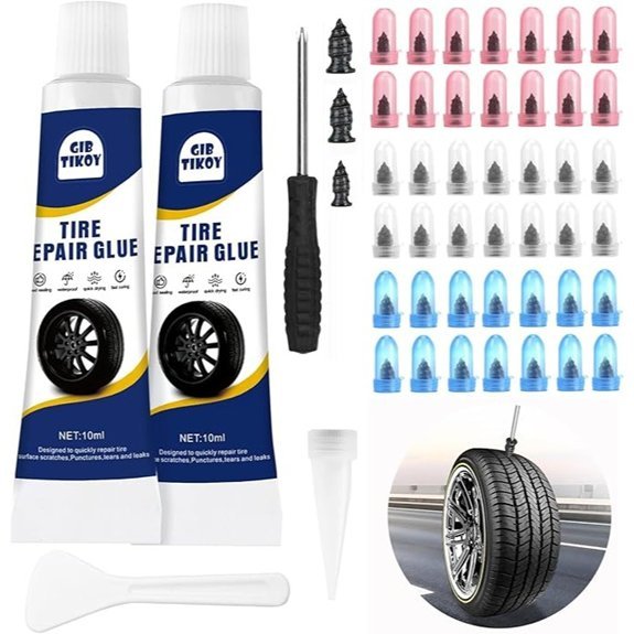 42PCS Tire Repair Screw Plugs Kit with Sealant
