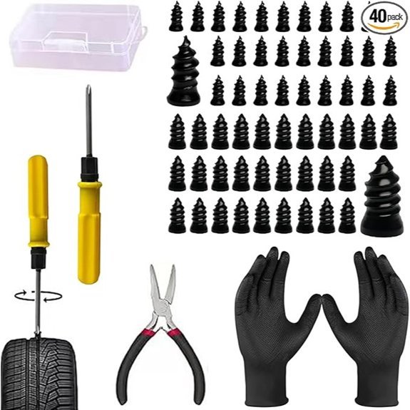 Tire Repair Rubber Nail Kit with Extraction Pliers