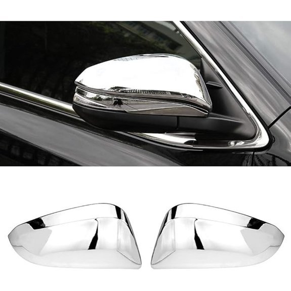 Senzeal Chrome Rearview Mirror Cover for Toyota Highlander