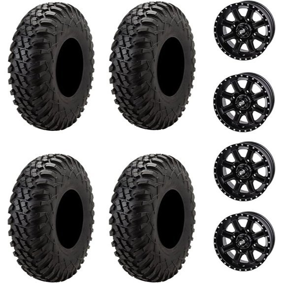 Tusk TERRABITE UTV Tires on CASCADE Wheels (4-Pack)