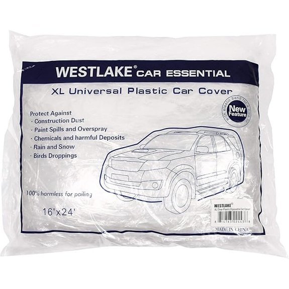 West Lake Universal Disposable Clear Plastic Car Cover