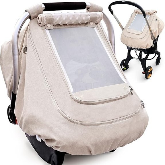 YVMVDV Waterproof Baby Car Seat Cover (Beige)