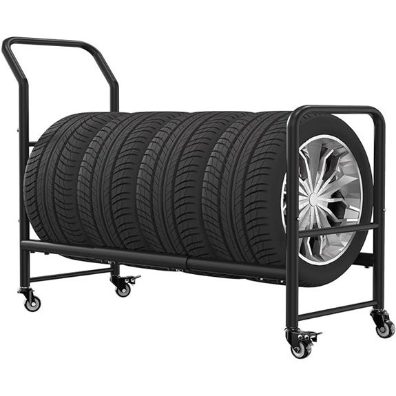 Rolling Tire Rack with Wheels for Garage