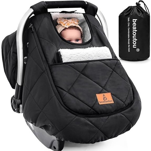 beatoutou Waterproof Winter Baby Car Seat Cover